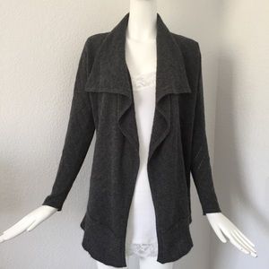 Elie Tahari Gray open front cashmere drape sweater